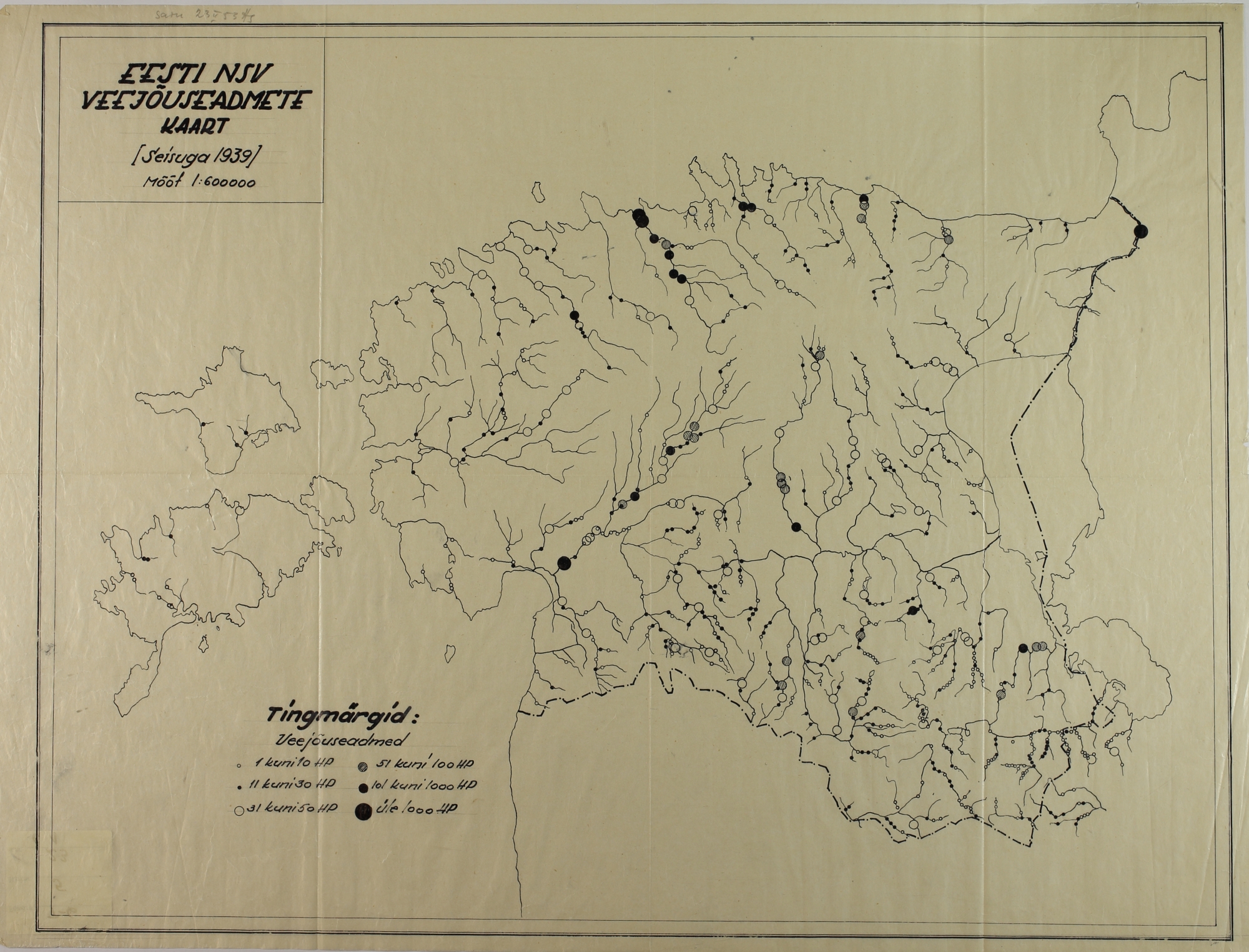 Vesiveskid Eestis 1939. a. Rahvuslik Jõukomitee. Allikas: ERA.T-6.5.23