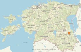 Sulbi (Ahja jõel) vesiveski asukoht, lõige Maaameti veebikaardilt