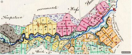 Maadejaotuse kaart 19. saj keskel. Rahvusarhiiv
