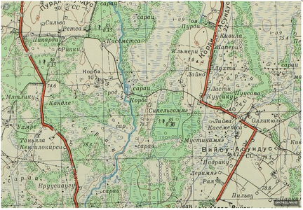 Korba veski NL 50-ndate kaardil