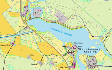 Kaaunissaare HEJ ja veski Maaameti kaardil